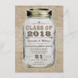 Mason Jar Rustic Vintag Look Burlap Abschluss Einladung
