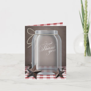 Mason Jar Rustikale Sterne Rote Dankeskarten Dankeskarte