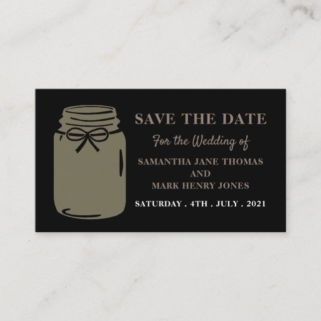 Mason Jar, Save the Date Begleitkarte (Vorderseite)