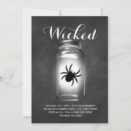 Mason Jar Spider Halloween Einladung