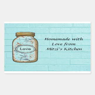 Mason Jar Sticker/Labels personalisieren. Rechteckiger Aufkleber