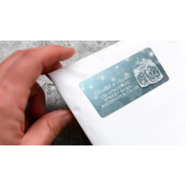 Mason Jar String Light Blue Floral Wedding Address Adressaufkleber