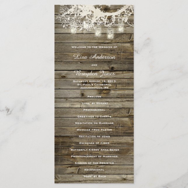 Mason Jar String Lights Rustic Tree Program Programm (Vorderseite)