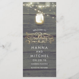 Mason Jar String Lights Rustische Hochzeitsprogram Programm