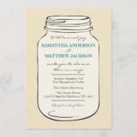 Mason Jar Style 2 Faire-part de mariage - Turquois