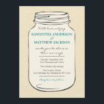 Mason Jar Style 2 Wedding Einladung - Aquamarin<br><div class="desc">Ideal für ein Land,  rustikale oder lässige Hochzeit! Mason Jar Hand gezeichnet auf einem schwachen Leinen Textur Hintergrund. Bitte kontaktieren Sie mich für benutzerdefinierte Farben oder benutzen Sie den Button "Anpassen",  um die Textfarben und -größen bei der Zuhause zu ändern!</div>