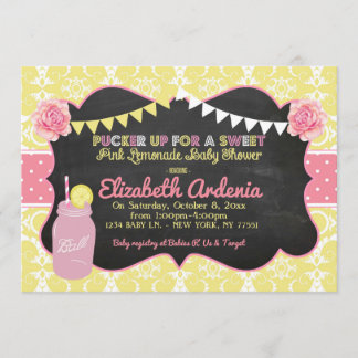 Mason Jar Sweet Lemonade Kinderdusche Einladung