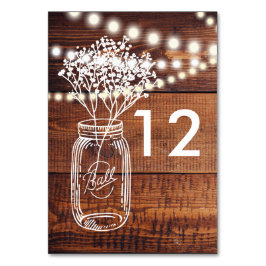 MASON JAR TISCHNUMMER RUSTIK