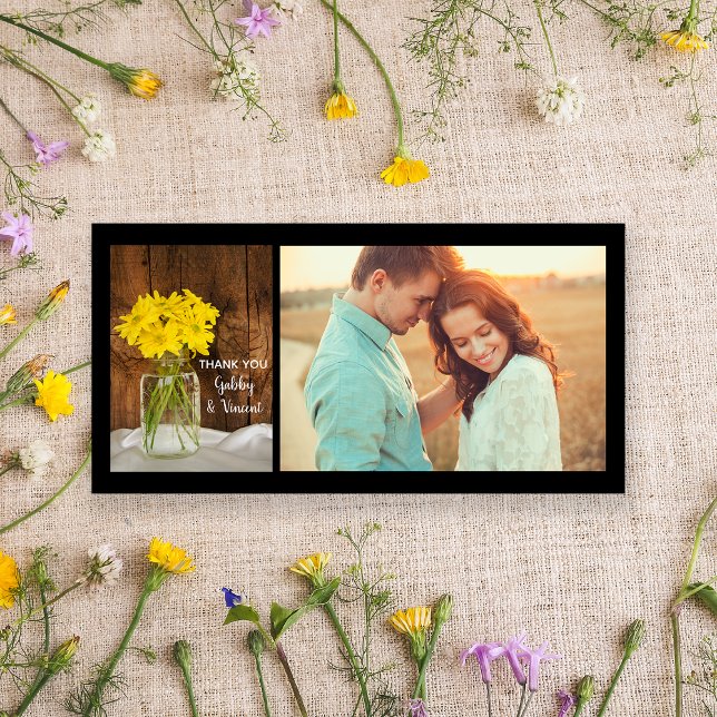 Mason Jar und Daisies Country Wedding Vielen Dank Dankeskarte (Von Creator hochgeladen)