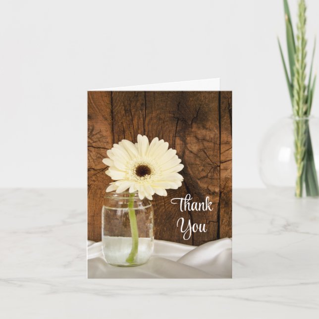 Mason Jar und Daisy Country Bridesmaid Vielen Dank Dankeskarte (Vorderseite)