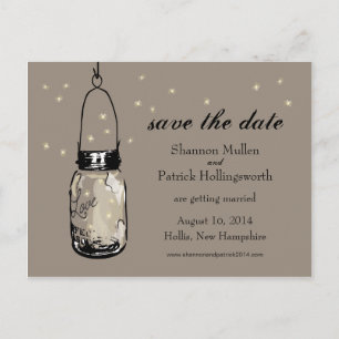 Mason Jar und Fireflies Einladungen für Hochzeiten