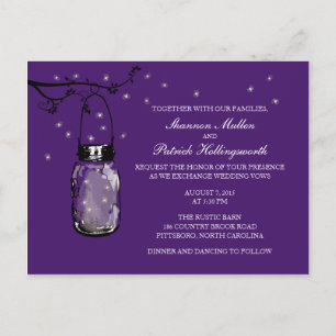 Mason Jar und Fireflies Einladungen für Hochzeiten