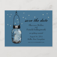 Mason Jar und Fireflies Einladungen für Hochzeiten