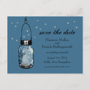 Mason Jar und Fireflies Einladungen für Hochzeiten