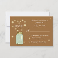 Mason Jar und Fireflies Herzeinladung