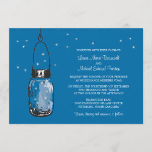 Mason Jar und Fireflies Hochzeitseinladungen Einladung
