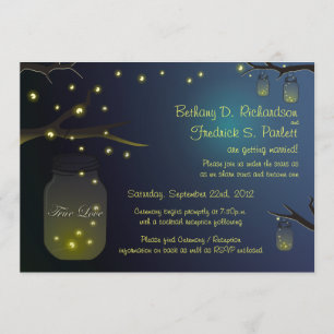 Mason Jar und Firefly Wedding Einladung 5"x7"