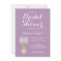 Mason Jar und Lavender Bridal Dusche Einladungen