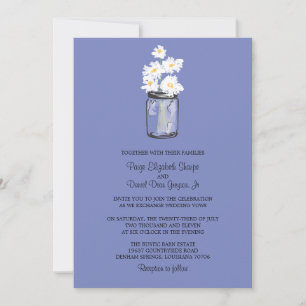 Mason Jar und White Daisies Hochzeit Einladung