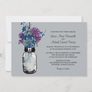 Mason Jar und Wildblumen Einladungen Hochzeiten
