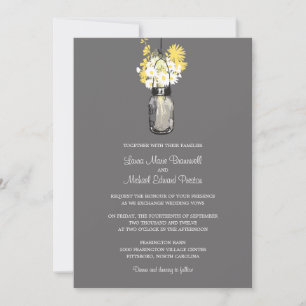 Mason Jar und Wildblumen Einladungen Hochzeiten