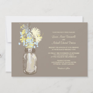 Mason Jar und Wildblumen Einladungen Hochzeiten