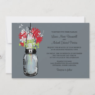Mason Jar und Wildblumen Hochzeiten Einladungen