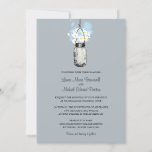 Mason Jar und Wildblumen Hochzeiten Einladungen