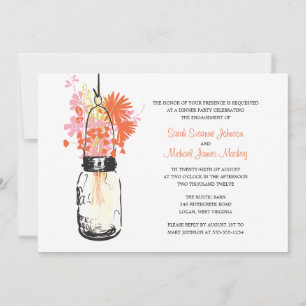 Mason Jar und Wildblumen Hochzeiten Verlobung Einladung