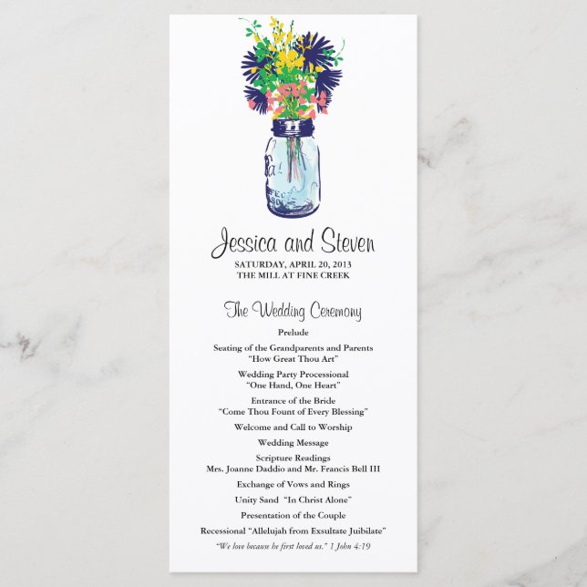Mason Jar und Wildblumen Programm (Vorderseite)