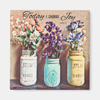 Mason Jar Vase Aujourd'hui je choisis Joy Magnet