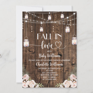 Mason Jar - Verliebe dich bei Baby Shower Einladung