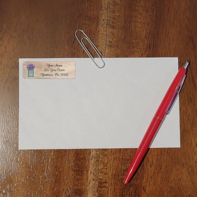 Mason Jar Violets Étiquette de adresse (Créateur téléchargé)