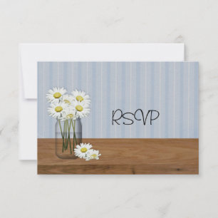 Mason Jar von Daisies Hochzeitempfangsaufnahme UAW Einladung