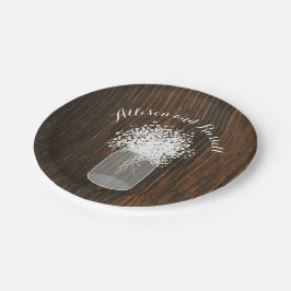 Mason Jar von Gipskraut Wood Inspiriert Hochzeit Pappteller
