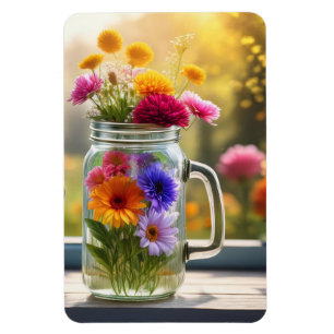 Mason Jar von Wildblumen Magnet