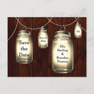 Mason Jar Wedding Save the Date Ankündigungspostkarte