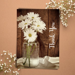 Mason Jar White Daisies Barn Mariage Merci