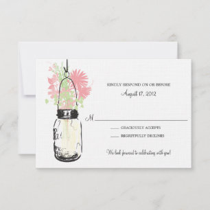 Mason Jar & Wildblumen RSVP Card