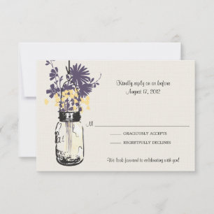 Mason Jar & Wildblumen RSVP Card