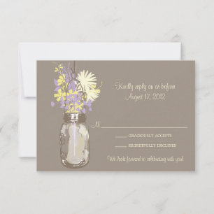 Mason Jar & Wildblumen RSVP Card