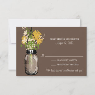 Mason Jar & Wildblumen RSVP Card