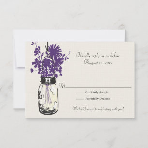 Mason Jar & Wildblumen RSVP Card
