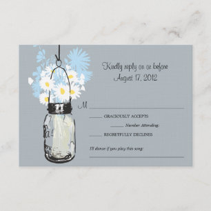 Mason Jar & Wildblumen RSVP-Karte RSVP Karte