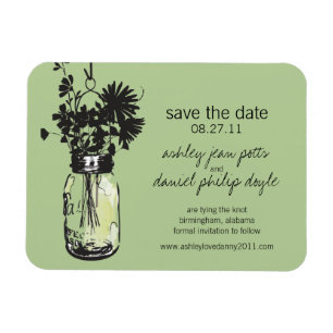 Mason Jar & Wildblumen Save the Date Magnet
