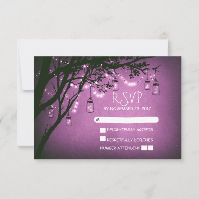 Mason jarres arbre pays mariage rustique cartes RS (Devant)