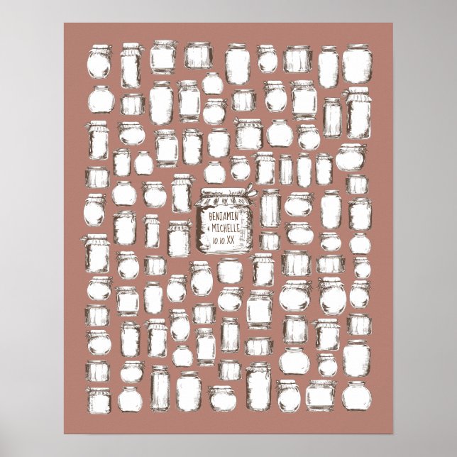 Mason Jars - 100 Signature Guest Book Alternative Poster (Vorne)