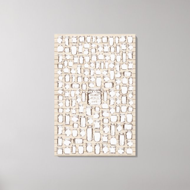 Mason Jars - 150 Signature Leinwand Gästebuch (Vorderseite)