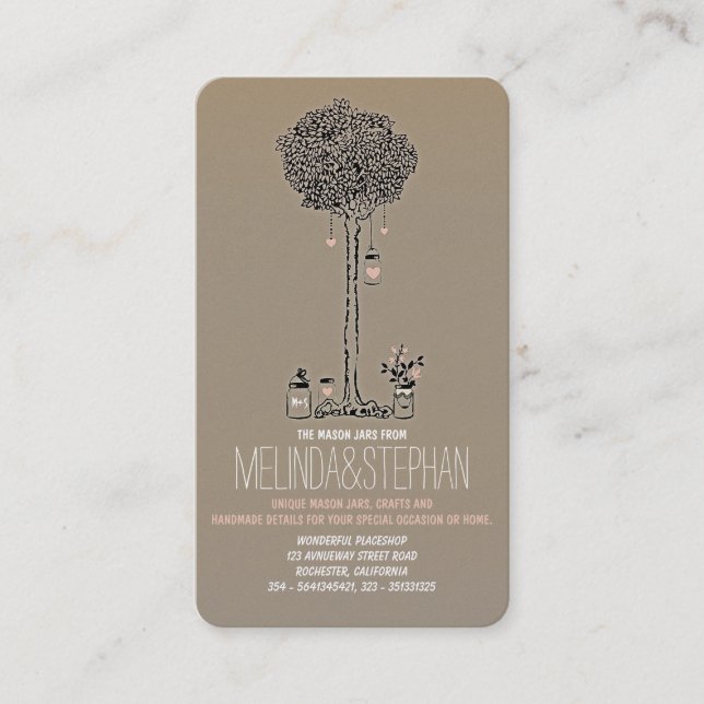 Mason Jars Business Cards Visitenkarte (Vorderseite)