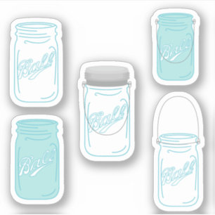 Mason Jars Custom Rustic Sticker Set Mariage